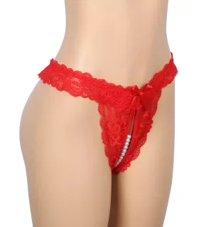 Braguita sexy de encaje con perlas