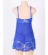 Camisón corto de encaje con escote en V