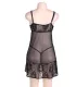 Camisón corto de encaje con escote en V