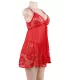 Camisón corto de encaje con escote en V