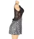 Babydoll leopardo con encaje floral | Loto Atelier