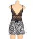 Babydoll leopardo con encaje floral | Loto Atelier