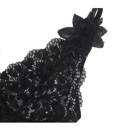 Babydoll leopardo con encaje floral | Loto Atelier