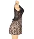 Babydoll leopardo con encaje floral | Loto Atelier