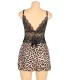 Babydoll leopardo con encaje floral | Loto Atelier