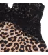 Babydoll leopardo con encaje floral | Loto Atelier