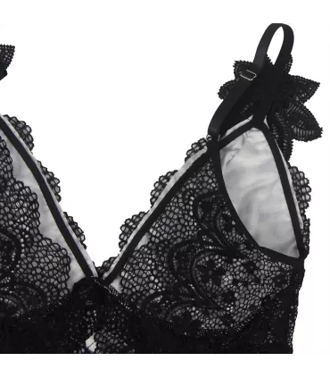 Babydoll leopardo con encaje floral | Loto Atelier