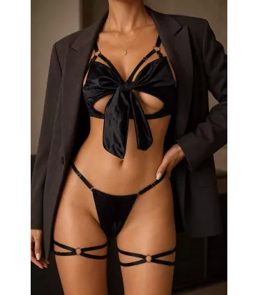 Conjunto de sujetador sexy con lazo