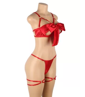 Conjunto de sujetador sexy con lazo