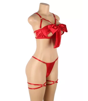 Conjunto de sujetador sexy con lazo