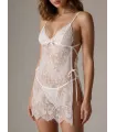 Sexy Lace Thin Halter Cross Transparent Sling Nightdress