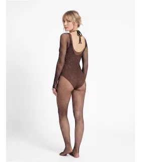 Body manga larga con estampado de rombos