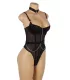Body de tirantes con cadena de malla negra