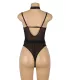 Body de tirantes con cadena de malla negra