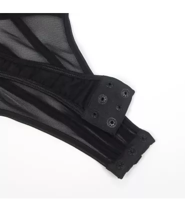 Body de tirantes con cadena de malla negra