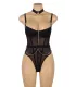 Body de tirantes con cadena de malla negra