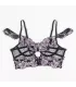 Conjunto de sujetador morado bordado