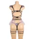Conjunto de sujetador morado bordado