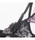 Conjunto de sujetador morado bordado