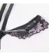 Conjunto de sujetador morado bordado