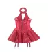 Vestido de cuero sintético con cuello halter