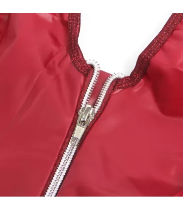 Vestido de cuero sintético con cuello halter