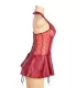 Vestido de cuero sintético con cuello halter