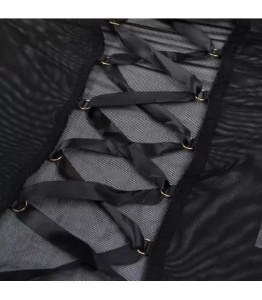 Vestido de rejilla con espalda cruzada | Loto Atelier
