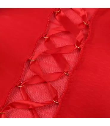 Vestido de rejilla con espalda cruzada | Loto Atelier