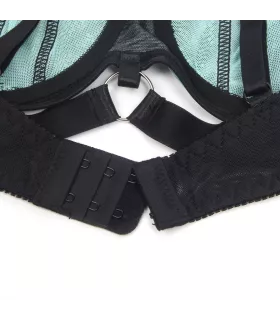 Conjunto de sujetador push-up de malla y encaje