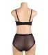 Conjunto de sujetador push-up de malla y encaje