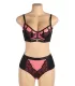 Conjunto de sujetador push-up de malla y encaje
