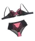 Conjunto de sujetador push-up de malla y encaje