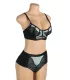 Conjunto de sujetador push-up de malla y encaje