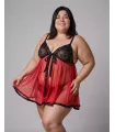 Camisón de noche con encaje y pedrería
