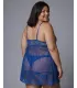Camisón corto de encaje con escote en V
