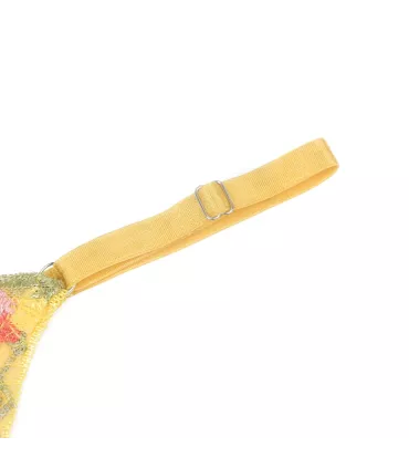 Conjunto Mimosa de bordado floral con ligas | Loto Atelier