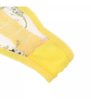 Conjunto Mimosa de bordado floral con ligas | Loto Atelier