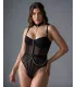 Body de tirantes con cadena de malla negra