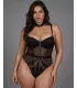 Body de tirantes con cadena de malla negra