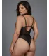 Body de tirantes con cadena de malla negra
