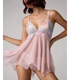 Babydoll floral abierto y vaporoso | Loto Atelier
