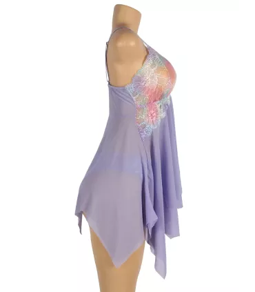 Babydoll floral abierto y vaporoso | Loto Atelier