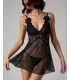 Bodydoll con escote en V negro