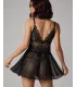 Bodydoll con escote en V negro