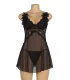 Bodydoll con escote en V negro