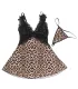 Babydoll leopardo con encaje floral | Loto Atelier