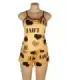 Print Suspender Home Wear Pajama Set 18
