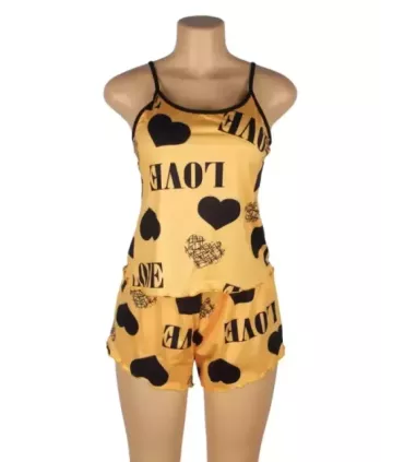 Print Suspender Home Wear Pajama Set 18