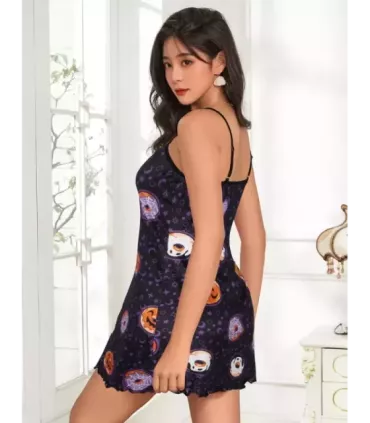 Print Suspender Home Wear Pajama 8